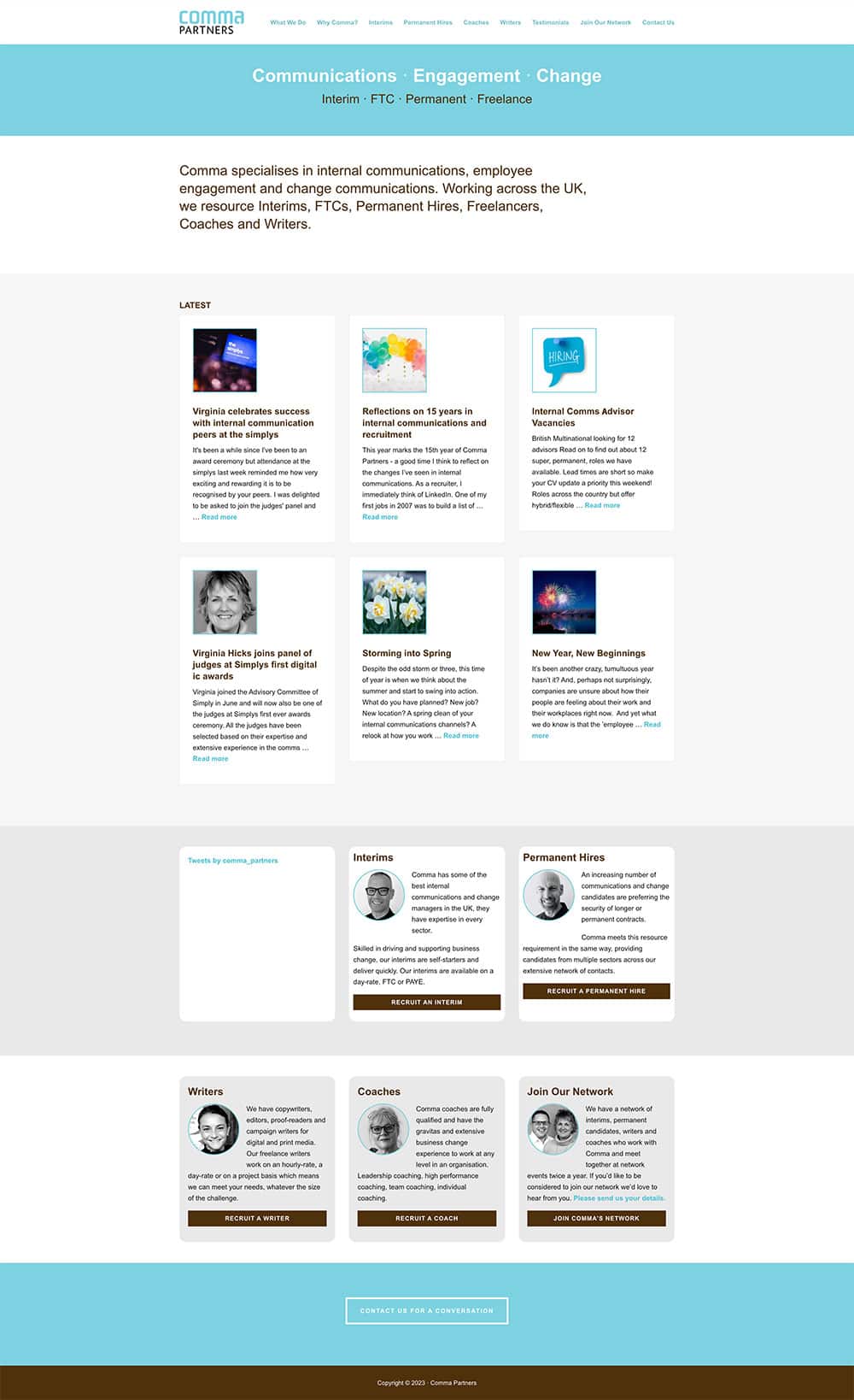 Screenshot of Comma's old website