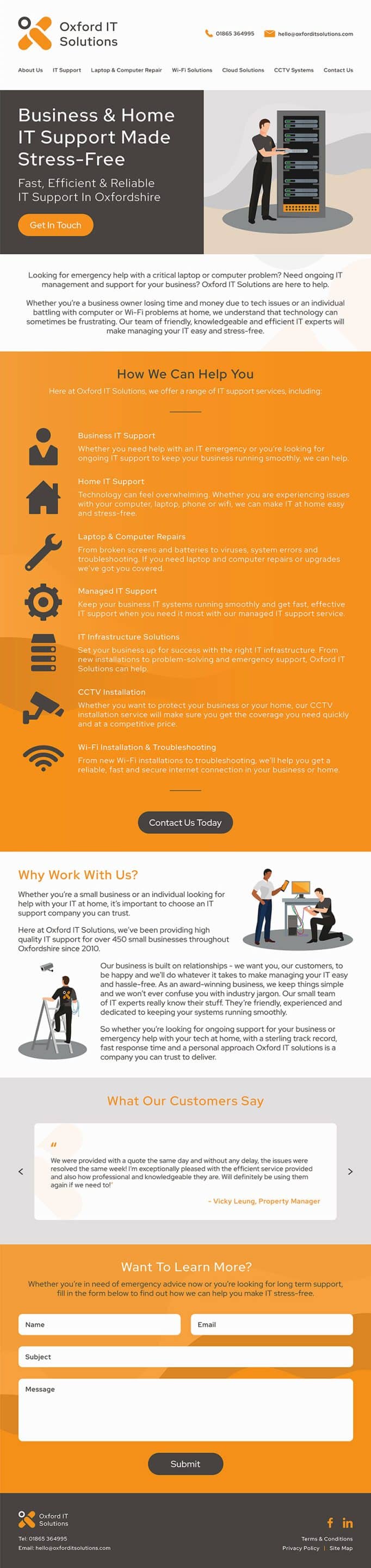 Screenshot of Comma's new website