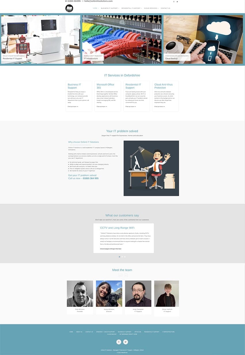 Screenshot of Comma's old website