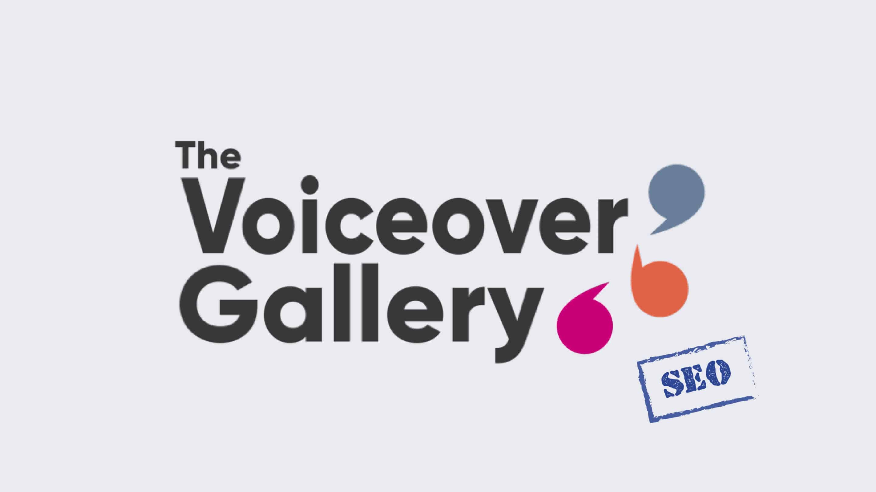 The Voiceover Gallery logo with a 'seo' stamp