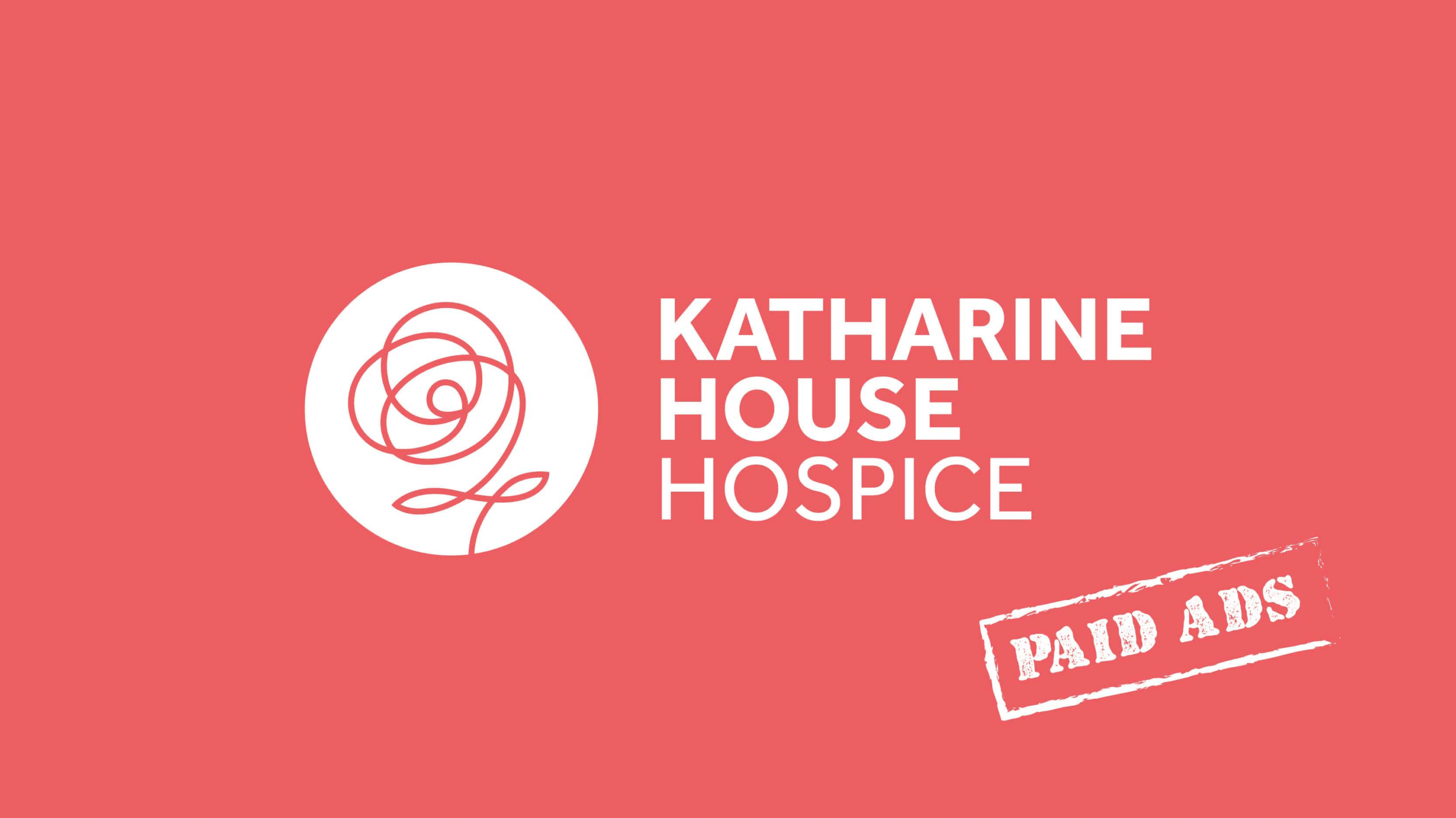 The Katharine House Hospice logo in white on a red background