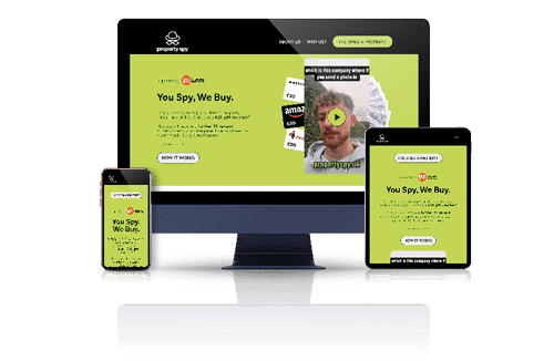 Property Spy's Wordpress Website shown on Desktop, Tablet and Mobile devices