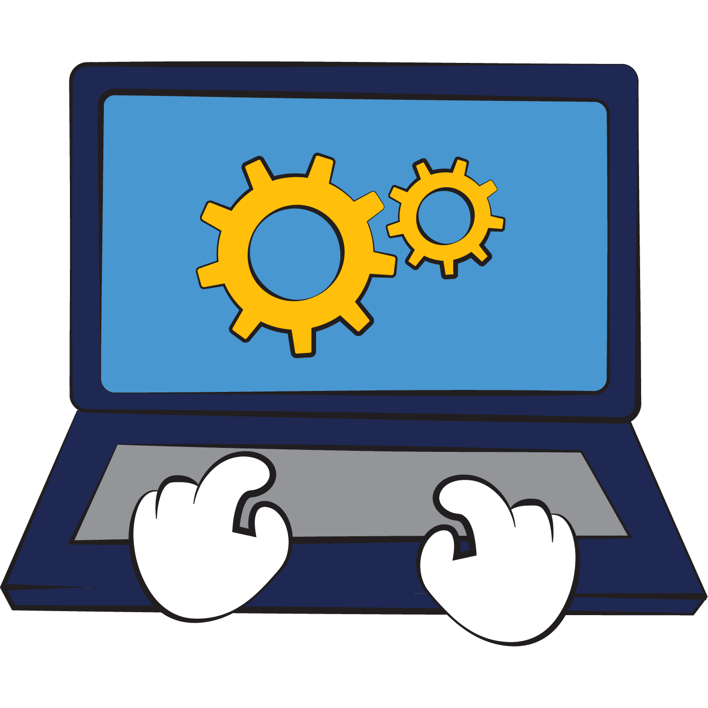 Laptop illustration A collection of graphs and reports to illustrate SEO agency services